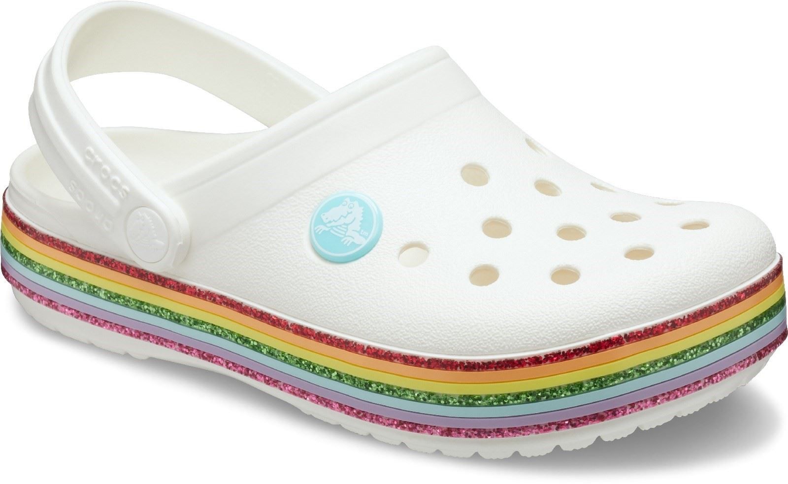 Crocs: Kids' White Rainbow Glitter Crocs