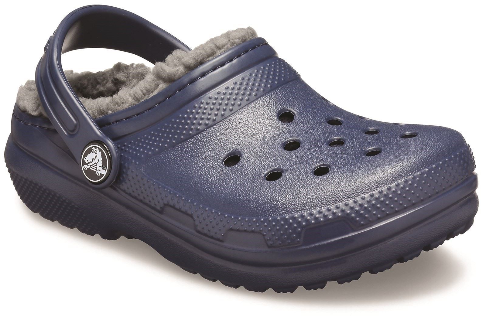 Image of Crocs: Navy Classic Lined Slip On Crocs