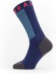 SealSkinz : Waterproof Warm Weather Mid Length Sock with Hydrostop Navy Blue/Grey/Red -Various Sizes