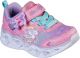 Skechers: Kids Hot Pink/Turquoise/Lavender Heart Lights Touch Fastening Trainer - Various Sizes